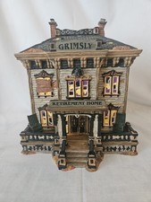 Dept 56 Halloween Grimsly Retirement Home Ceramic Lighted House IOB Cord 4020229 picture
