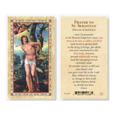 Saint Sebastian with Prayer to St. Sebastian - Laminated Holy Card 106-541 picture