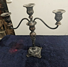 Vintage Victorian Rose Candelabra Wm Rogers & Son Convertible Silver Plate picture