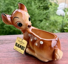 Vintage Walt Disney Productions Bambi Fawn Planter Ceramic Figurine Vase/Planter picture