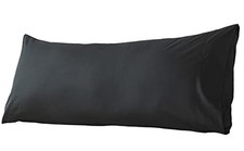 WhatsBedding Body Pillow Cover Cotton, Envelope Closure, Black, 20x54 picture
