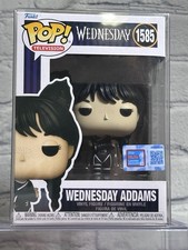 RARE 2024 Funko Pop Vinyl: TV Wednesday Addams #1585 Cat Ears NYCC FLAWED BOX picture