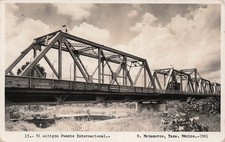 RPPC Brownsville Texas Matamoros International Bridge Border Photo Postcard J39 picture