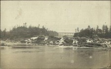 Bridge & Falls - Bristol RI Cancel 1911 Real Photo Postcard picture