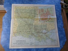 ANTIQUE LOUISIANA MAP April 1930 National Geographic picture