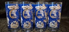 Vintage 1969 Marathon Oil Apollo mission souvenir tumbler glasses Set Of 4 picture