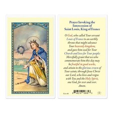 Saint Louis IX King of France Laminated Holy Card E24-481 picture
