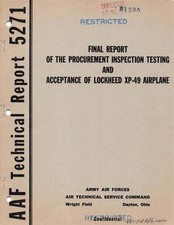 1945 AAF LOCKHEED XP-49 LIGHTNING PROCUREMENT,INSPECTION,TESTING & ACCEPTANCE-CD picture