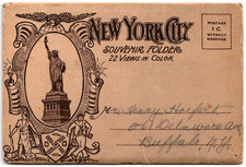 1920's New York City Souvenir Folder Postcard 22 Views in Color H H Tammen Co. picture