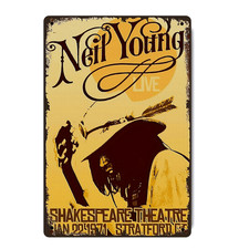 Neil Young Vintage Tin Metal Signs Home Décor 8x12 Ideal for Man Caves, Bars, Ga picture