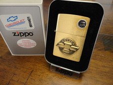 CHEVY CHEVROLET BOWTIE PEWTER EMBLEM ZIPPO LIGHTER MINT IN BOX 2000 picture