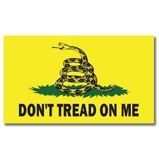 Don't Tread on Me Gadsden Flag Magnet Decal, 7x12 In Yellow, Green and Black picture