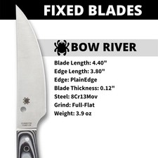 Spyderco FB46GP Bow River Camping Fixed Blade Knife 4.4