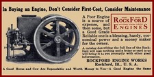 1911 Rockford Gas Engine Works, Rockford Illinois NEW Sign 9x18
