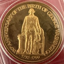 (10) George Washington Masonic Bronze Coin: 1982-83 PA Grand Lodge w/2