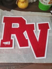 Vintage Letterman Varsity Patch Letter R V Red White Cheerleading 9.5