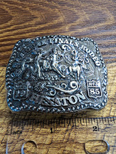 New Hesston NFR Finals Rodeo Belt Buckle Western Americana 1985 picture