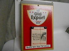Old Export Beer Cumberland Brewing Company MD 1975 Day pull-off Calendar NOS picture