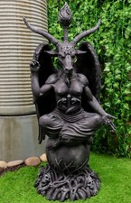 Faux Stone 3 Feet Oversized Sabbatic Goat Baphomet Statue picture