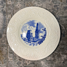 1936 Wedgwood Wesleyan College Centennial Plate Towers of Old Wesleyan picture