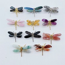 10pcs Natural mixed material Reiki Dragonfly Crystal Quartz Healing Decorate picture