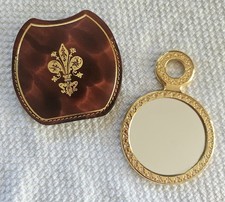Vintage (c.1979) FP Pelletterie Leather Makeup/Purse Mirror w Case made in Italy picture