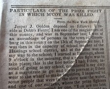 1842 Thomas McCoy Boxing Death Charles Dickens “Notes” Book Review Newspaper picture