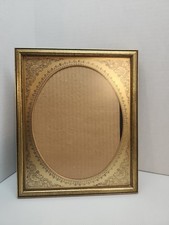 Vintage 10 x 12 Gold Picture Frame Ornate Oval Opening Hollywood Regency Decor picture