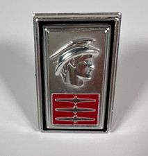 Vintage 1966 Mercury Man Silver/Red Ornament Nameplate Badge Emblem picture