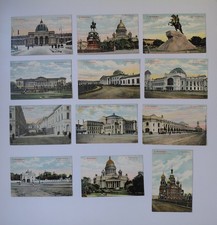 5 Antique Moscow Russia Postcards Kremlin St. Basil Cathedral Pollak c1910 picture