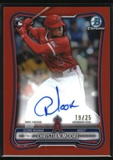 2026 Bowman Chrome Christian Moore True Orange RC Auto /25 picture