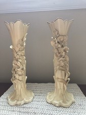 Two similar Doulton Burslem 7-inch Antique Bud Vases As Is picture