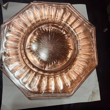 Vtg Pink Depression Glass Octagon Plate 7