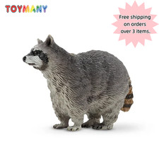 Toymany Simulation Raccoon Wildlife Animal Model Toy Mini Figures Dolls Action picture