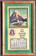 Great Northern Railway April 1929 Calendar Framed The New Cascade Tunnel Route picture