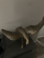 Vintage Solid Brass Eagle Sculpture on a Branch picture
