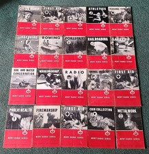Vintage Boy Scout Merit Badge Booklet Lot (20 Books) 1940s-1960s BSA Red Border picture