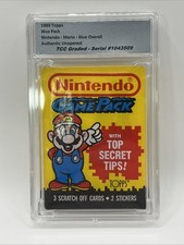 1989 Topps Nintendo Mario Blue Overall Wax Pack Authentic Unopened Encapsulated picture