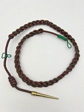 US Army French WWII Fourragere Lanyard Green Red Brass Tip Shoulder Cord picture