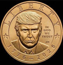SEMIQUINCENTENNIAL 2026 P TRUMP ONE DOLLAR COIN FROM US MINT BAGS  picture