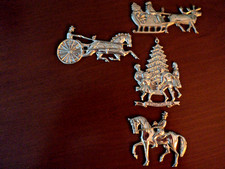 Set of (4) Vintage GORHAM Exclusive Collector's Ornaments in Sterling -1977-1980 picture