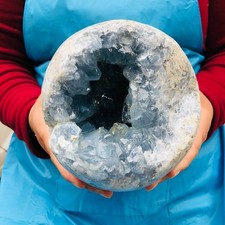 10.64 LB Large Natural Celestite Geode Crystal Cluster Healing Specimen 3954 picture