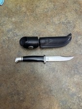 Vintage 1998 Buck 102 Woodsman Fixed Blade Hunting Knife Sheath USA U Stamp picture