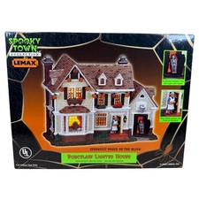 Vtg LEMAX Spooky Town Halloween Spookiest House On The Block 2003 Lighted 35785A picture