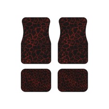 Red Lava Crackle Car Mats | Set of 4 Universal Floor Mat  picture