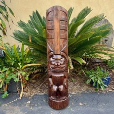 Lono Hawaiian Tiki  Half Statue Hand Carved 39
