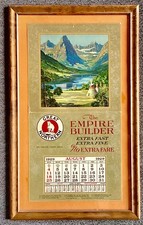 Great Northern Railway August 1929 Calendar Framed The Empire Builder Extra Fast picture