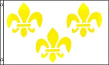 Fleur De Lis 3 White Historical Flag 3x5 Polyester 100D w/ GROMMETS picture