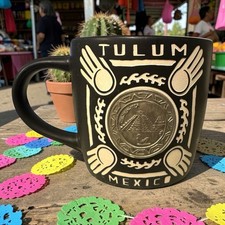 Tulum Mexico Chicken-Itza Mug 7 Wonders Of The World Cancun Medallion NEW picture