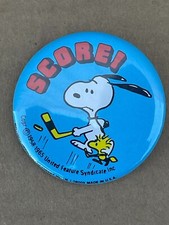 Vintage Snoopy Score Pinback Button Made in USA picture